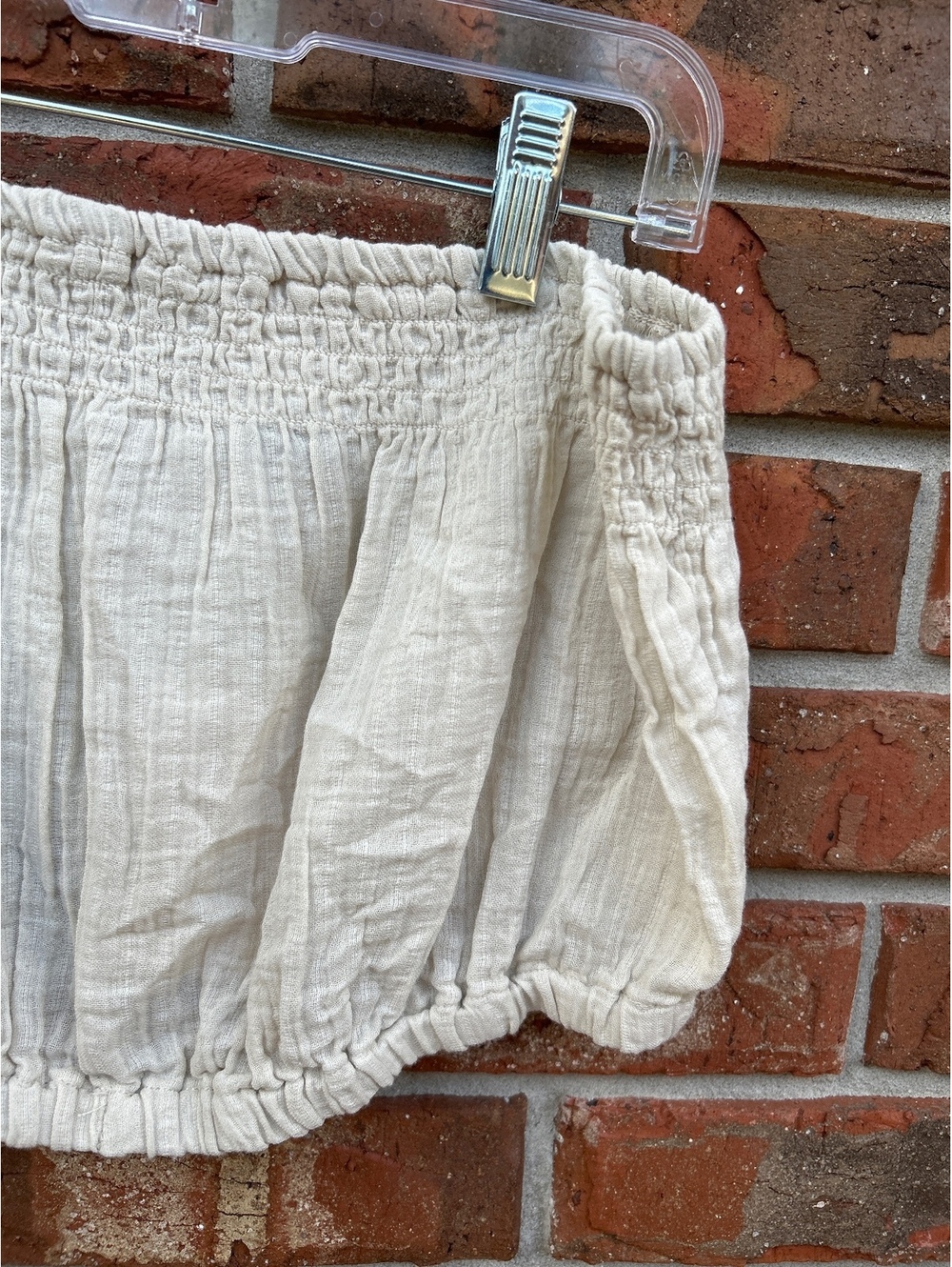 Universal Thread Cream Smocked Crop Top XS